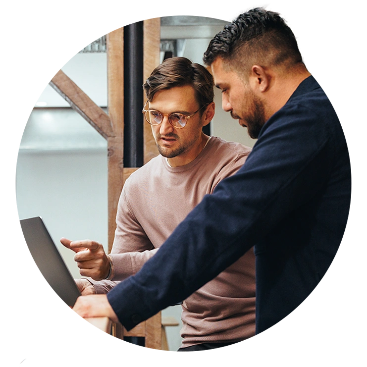 Two leaders discussing value add and ROI