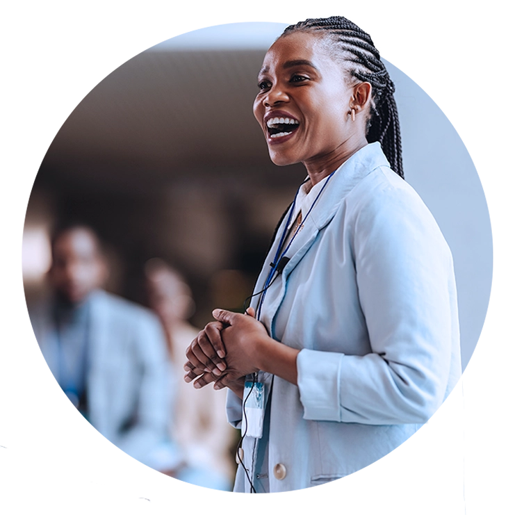 Confident leadership with poise and presence