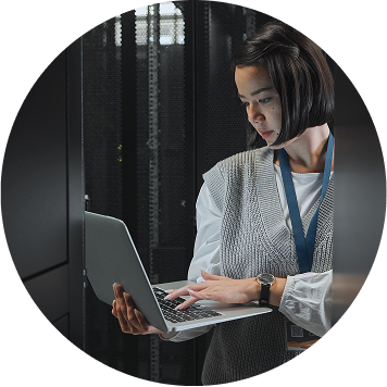 Businesswoman collaborating on transformation project