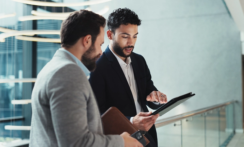 IT professional working on laptop