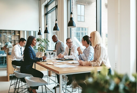 Meeting with four people